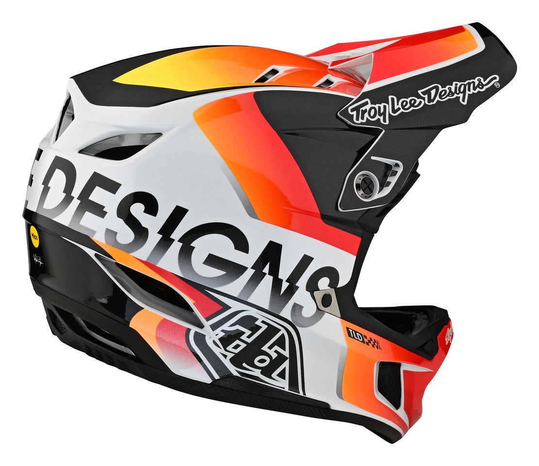 Casco Troy Lee Designs D4 Composite Qualifier White / Orange